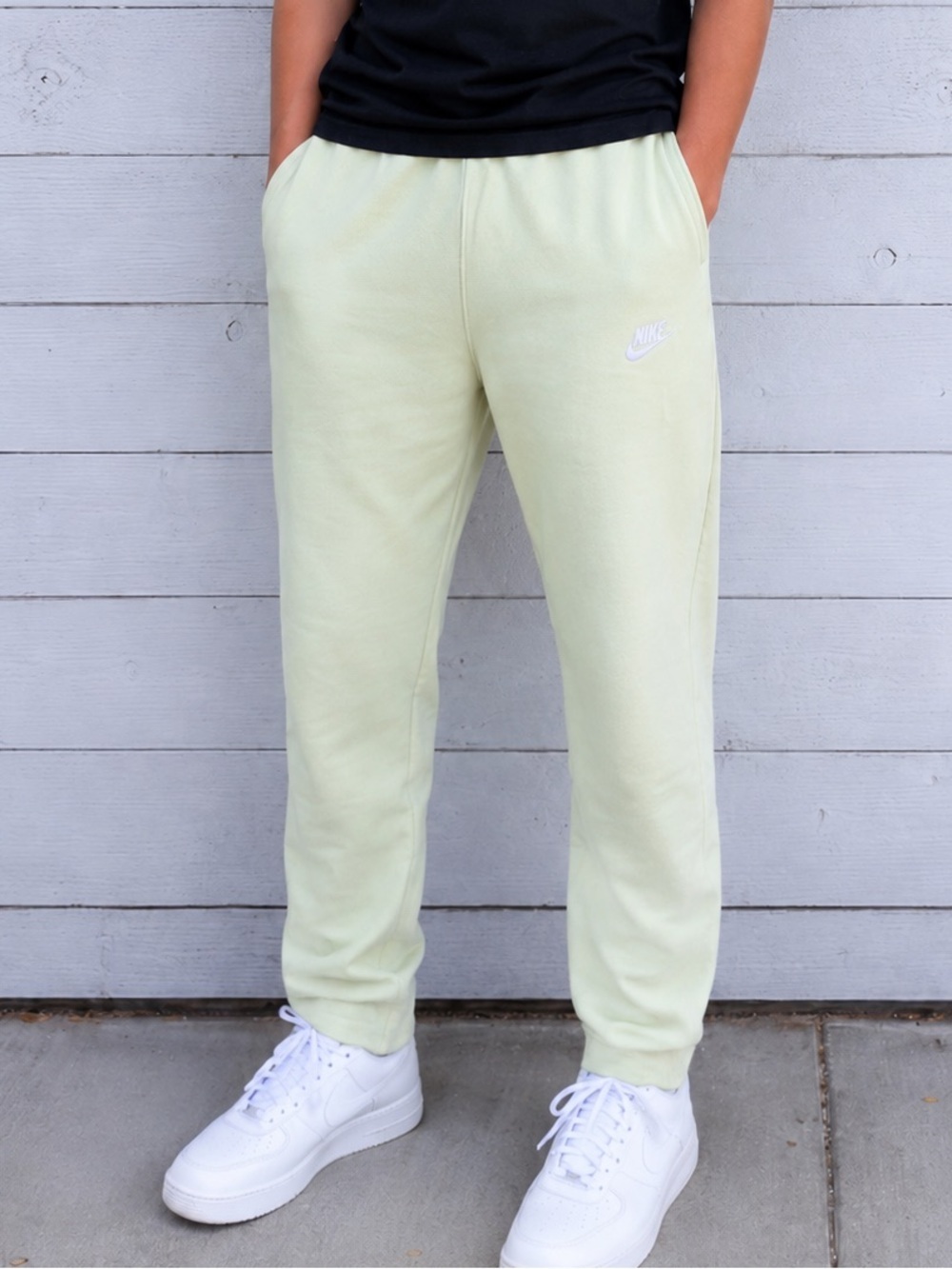 Nike Pastel Green Sweatpants with White Swoosh